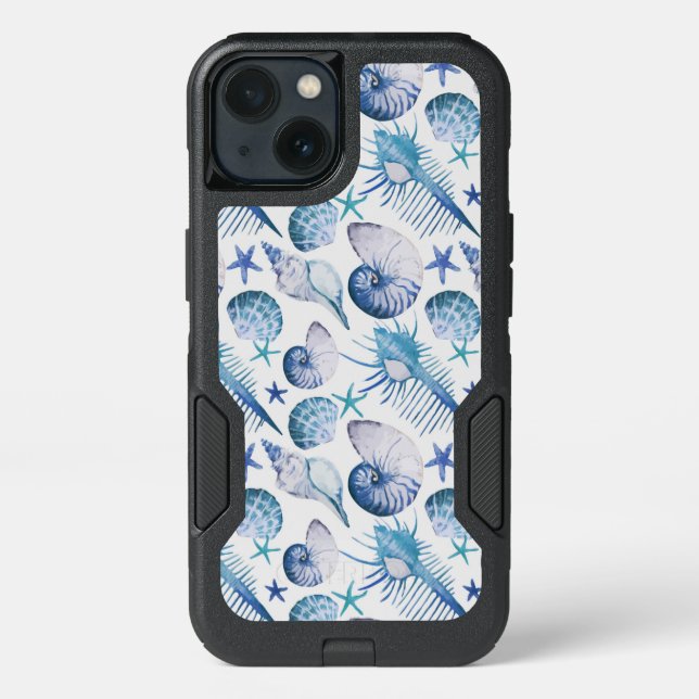 Watercolor Shells Otterbox iPhone Case (Back)