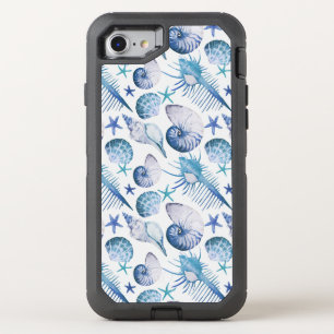 Watercolor Shells OtterBox Defender iPhone SE/8/7 Case