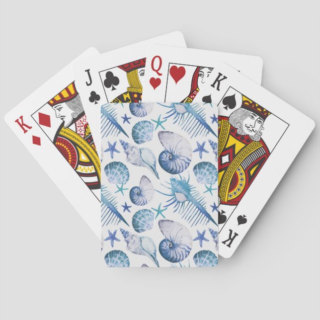 Watercolor Shells Poker Cards (Back)