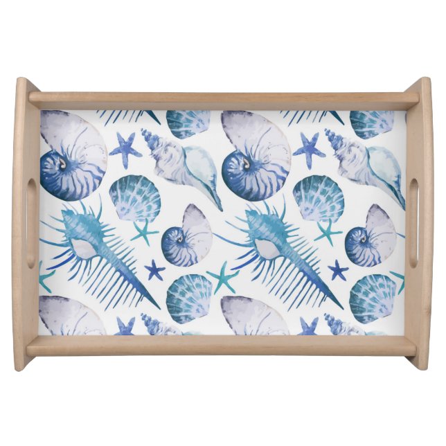 Watercolor Shells Serving Tray (Front)