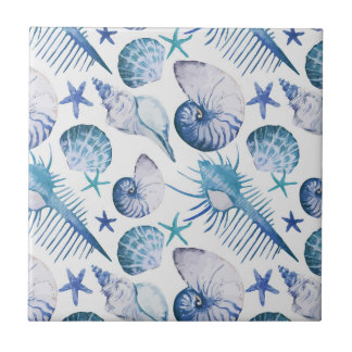 Watercolor Shells Tile