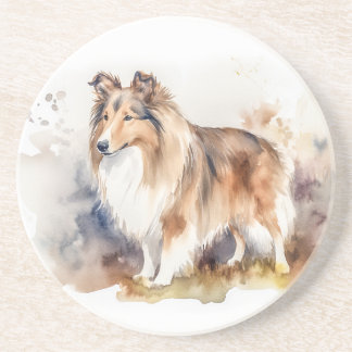 Watercolor Sheltie Coaster
