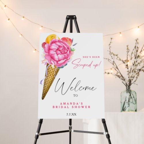 Watercolor Shes Been Scooped Up Bridal Shower Foam Board