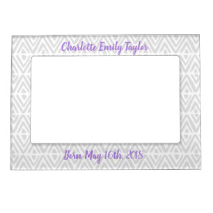 Watercolor Shibori Primitive Chevron Birthday Magnetic Photo Frame