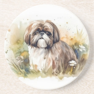 Watercolor Shih Tzu Coaster