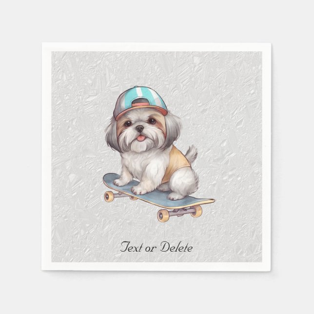 Watercolor Shih Tzu Napkins (Front)