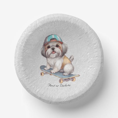 Watercolor Shih Tzu Paper Bowl