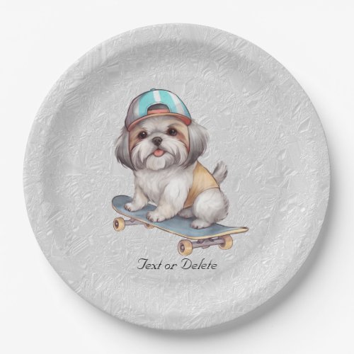 Watercolor Shih Tzu Paper Plate