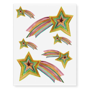 Watercolor Shooting Stars Temporary Tattoos