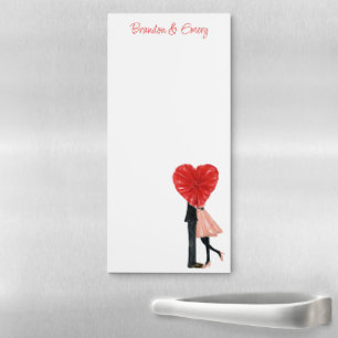 Watercolor Shopping Fashion Girl Couple Magnetic Notepad