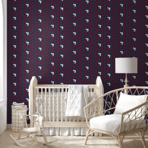 Watercolor SHRIMP Pattern Red Blue Nursery Wallpaper