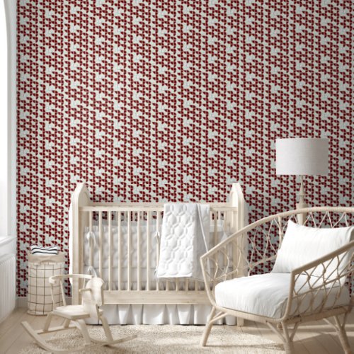 Watercolor SHRIMP Pattern Red White Nursery Wallpaper