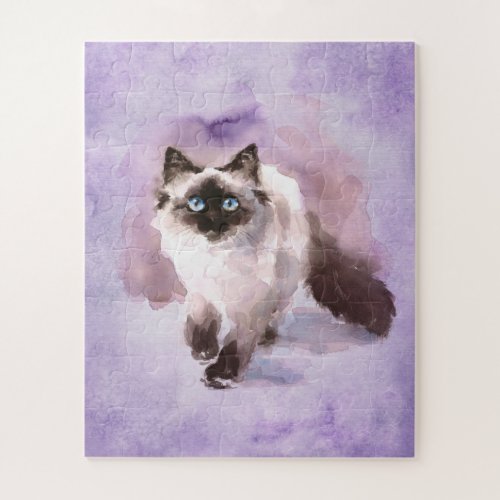 Watercolor Siamese Cat 56 Large Pieces Puzzle