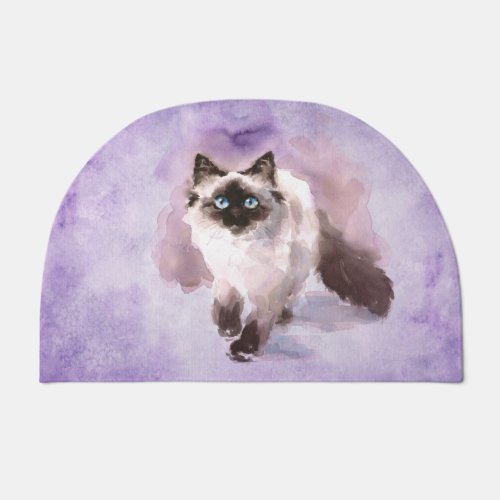 Watercolor Siamese Cat Doormat