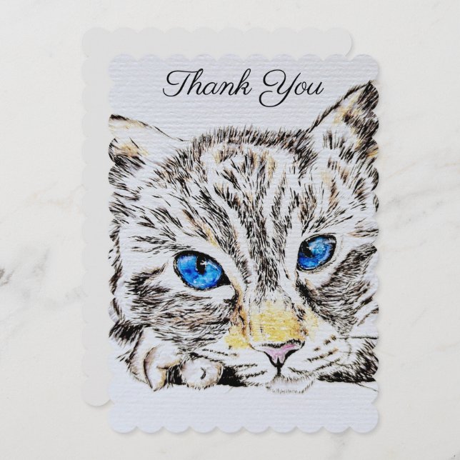 Watercolor Siamese Ragdoll Cat Personalized Card (Front/Back)