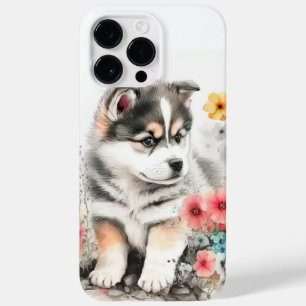 WATERCOLOR SIBERIAN HUSKY PUPPY DOG Case-Mate iPhone 14 PRO MAX CASE
