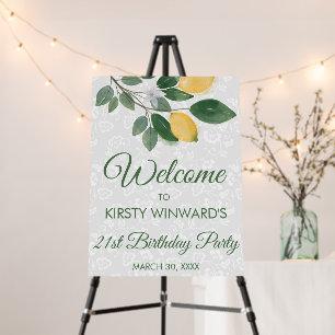 Watercolor Sicilian Lemons Birthday Party Foam Board