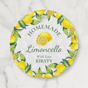 Watercolor Sicilian Lemons Homemade Limoncello Favor Tags