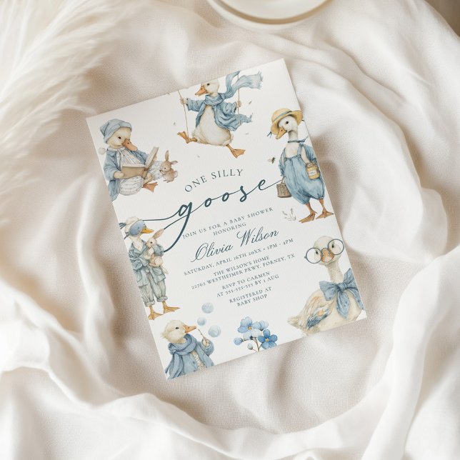 Watercolor Silly Goose Baby Shower Invitation (Creator Uploaded)
