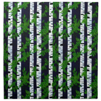 Watercolor silver birch tree napkin