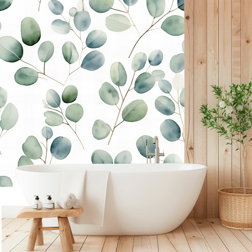 Watercolor Silver Dollar Eucalyptus Wallpaper