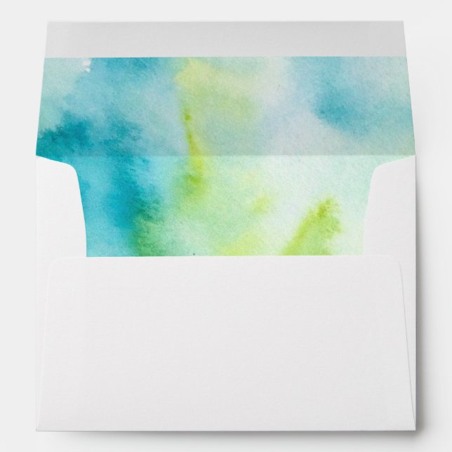 Watercolor | Silver | Monograms Wedding  Envelope (Back (Bottom))