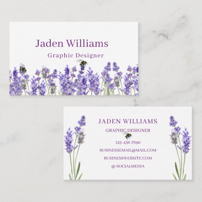 Watercolor Simple Elegant Boho Modern Business Card (Front/Back)
