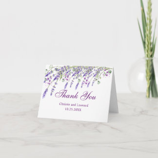 Watercolor Simple Elegant Boho Wedding Thank You Card