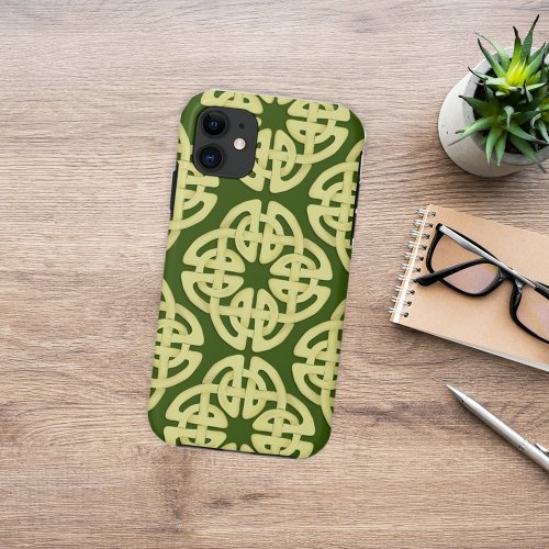 Watercolor Simple Gold Celtic Cross Pattern  iPhone 11 Case