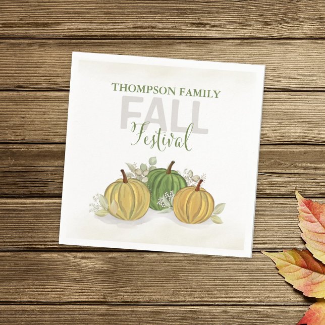 Watercolor Simple Pumpkin Gourd Fall Festival Napkins (Creator Uploaded)