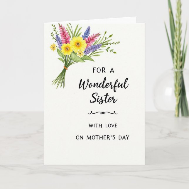 Watercolor Sister Day Card (Front)