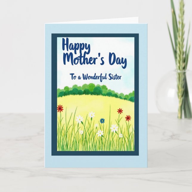 Watercolor Sister Mothers Card (Front)