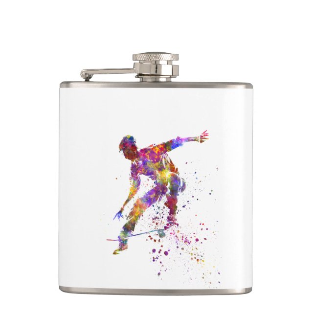 watercolor skater flask (Front)