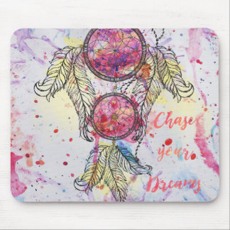 Watercolor sketch Dreamcatcher “Chase your Dreams” Mouse Pad