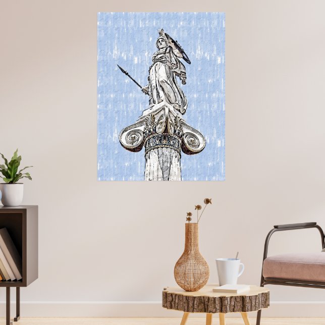 Watercolor Sketch of Statue of Athena Poster  (Living Room 3)