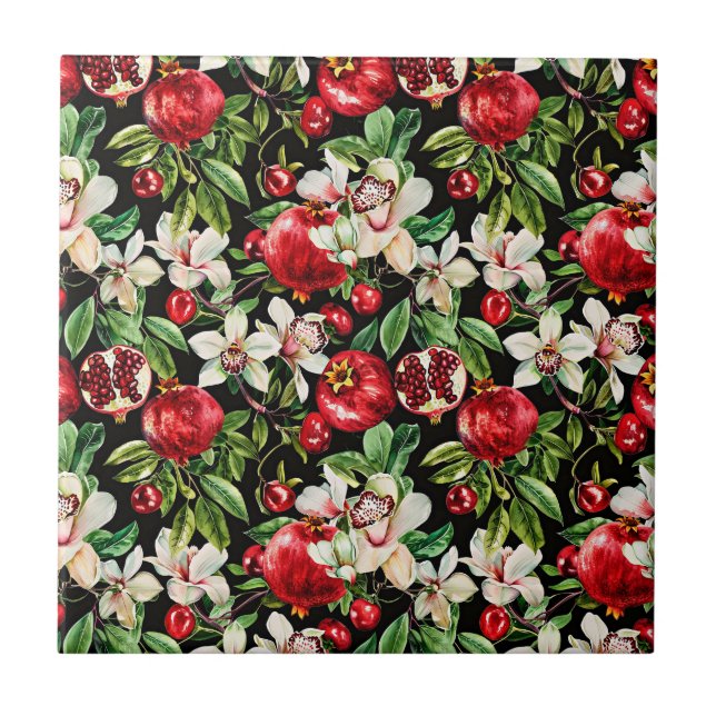 Watercolor sketched detailed elegant pattern of da ceramic tile (Front)