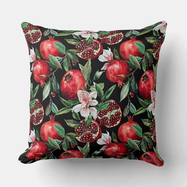 Watercolor sketched detailed elegant pattern of da throw pillow (Front)