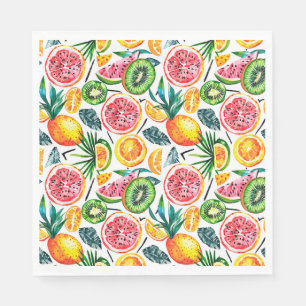 Watercolor sketched detailed pattern of Dragon fru Napkins