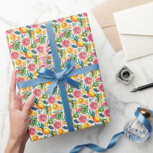 Watercolor sketched detailed pattern of Dragon fru Wrapping Paper