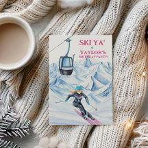 Watercolor Skiing Party