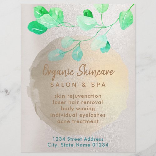 watercolor skincare flyer