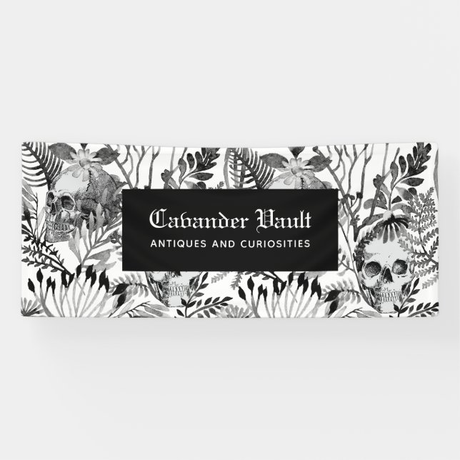 Watercolor Skull Garden Banner (Horizontal)