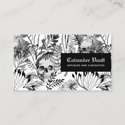 Watercolor Skull Garden Business Card