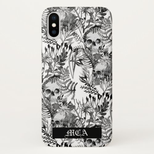 Watercolor Skull Garden iPhone X Case