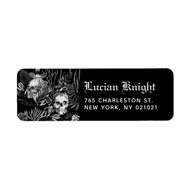 Watercolor Skull Garden Label (Front)