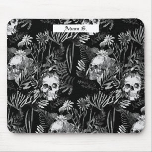 Watercolor Skull Garden Mouse Pad