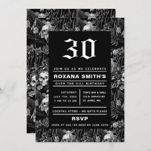 Watercolor Skull Garden Over The Hill Invitation