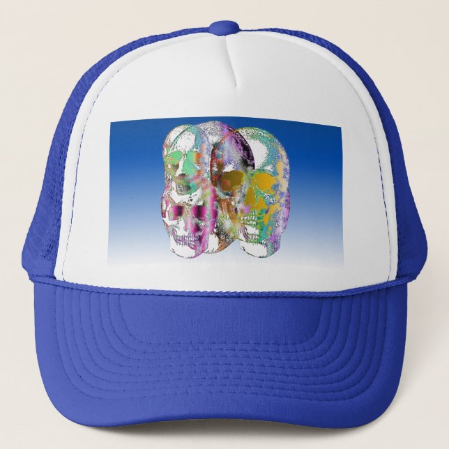 Watercolor Skulls -  Trucker Hat (Front)