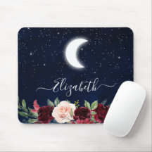 Watercolor Sky Celestial Moon Stars Floral