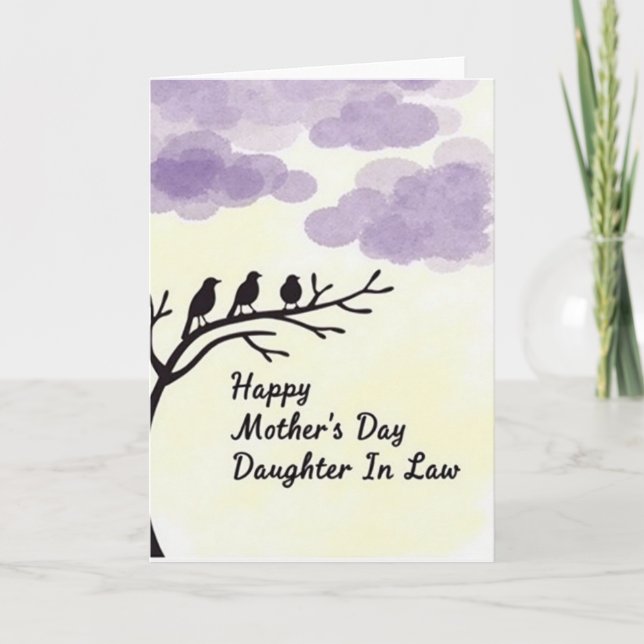 Watercolor Sky Mothers Day Tree Card (Front)